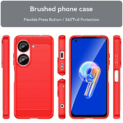 Htdmobiles Coque pour Asus Zenfone 9 5G - housse etui silicone gel carbone + verre trempe - ROUGE