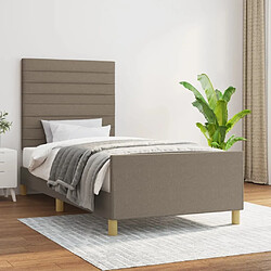 Maison Chic Lit adulte - Cadre Structure de lit avec tête de lit Contemporain Taupe 90x200 cm Tissu -MN34618