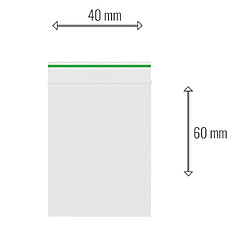 Pack Lot de 100 sachets Zip 40x60mm 90 microns Vert