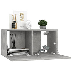 Acheter Maison Chic Ensemble de meubles TV 7 pcs | Banc TV Moderne pour salon | Meuble de Rangement - Gris béton Aggloméré -MN73105