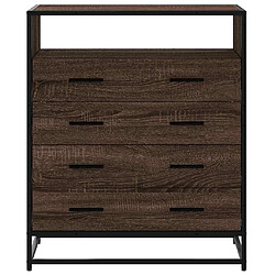 Avis vidaXL Commode chêne marron 70x41x83,5 cm bois d'ingénierie