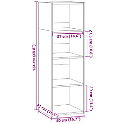 vidaXL Buffet haut sonoma gris 40x41x124 cm bois d'ingénierie pas cher