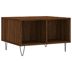 vidaXL Table basse Chêne marron 60x50x36,5 cm Bois d'ingénierie