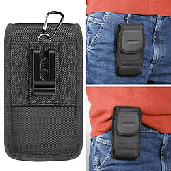 Avis Avizar Étui Ceinture Vertical Smartphone Nylon par Clip et Mousqueton Taille L Noir