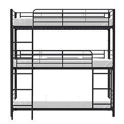 Avis Cstore TRIO - lits superposés en métal noir sommiers inclus 3x90x190 cm