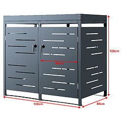 Acheter Cache poubelle extérieur Salchig acier galvanisé 122 x 132 x 80 cm [en.casa]