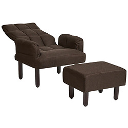 Acheter Beliani Fauteuil OLAND Lin Marron foncé