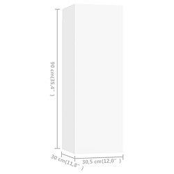 vidaXL Meuble TV Blanc 30,5x30x90 cm Bois d’ingénierie pas cher