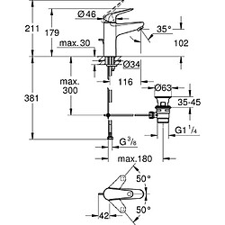 Avis Mitigeur monocommande lavabo - GROHE Swift - 24328001 - Chromé - Taille M - Ouverture Eau Froide - Economie d'eau -Tirette et vidage