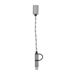 Acheter Adaptateur De Cordon De Câble De Données USB-C 2 En 1 Micro USB Type C Robuste, Argent