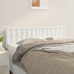 Maison Chic Lot de 2 Têtes de lit design Blanc pour chambre - Décoration de lit 72x5x78/88 cm Similicuir -MN71630