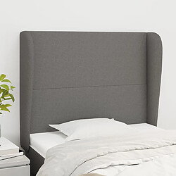 vidaXL Tête de lit avec oreilles Gris foncé 93x23x118/128 cm Tissu