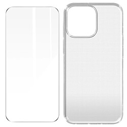 Avizar Coque pour iPhone 14 Pro Max Silicone Gel et Film Verre Trempé 9H transparent