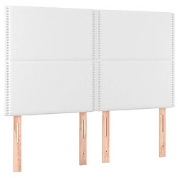 Maison Chic Lot de 4 Têtes de lit design pour chambre - Décoration de lit Blanc 72x5x78/88 cm Similicuir -MN61767