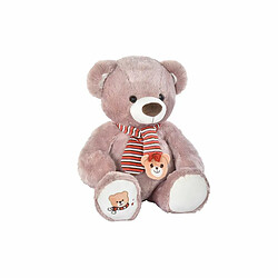 Ours en peluche DKD Home Decor Blanc Écharpe Marron Enfant Ours 50 x 30 x 60 cm