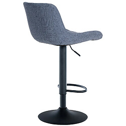 Avis Decoshop26 Lot de 2 tabourets de bar structure métallique noir assise en tissu bleu avec surpiqûres 10_0004446