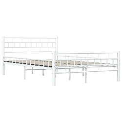 Avis vidaXL Cadre de lit sans matelas blanc métal 120x200 cm