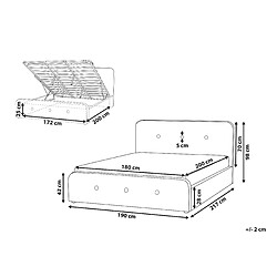Avis Beliani Lit double en tissu beige avec coffre 180 x 200 cm RENNES