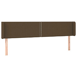 Avis Maison Chic Tête de lit moderne à LED lumineuse pour chambre - Décoration de lit Marron foncé 163x16x78/88 cm Tissu -MN53786