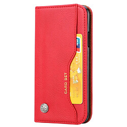 Wewoo Housse Coque Étui en cuir à rabat horizontal avec texture pour peau iPhone XRavec cadre photo et supportlogements cartes et portefeuille rouge