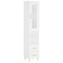 vidaXL Buffet haut Blanc 34,5x34x180 cm Bois d'ingénierie