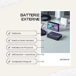 SANAG - Batterie Externe 5000Mah, Powerbank Sans Fils - Entrée Et Sortie Multiples, Indicateurs Led, Revêtement En Verre Trempé - Câble De Chargement Inclus