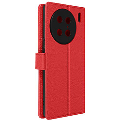 Avizar Housse pour Vivo X90 Pro support vidéo portefeuille simili cuir Rouge