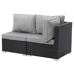 Habitat Et Jardin Salon jardin méridienne 2 pcs Ibiza - Atlanta - Noir