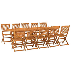 vidaXL Ensemble à manger de jardin 11 pcs 280x90x75 cm bois d'acacia