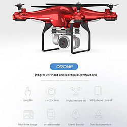 Acheter Universal X52 Drone HD WiFi Transmission FPV Quadcopter PTZ High Pressure Stable Altitude RC Helicopter Drone Static | RC Helicopter(Rouge)