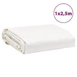 vidaXL Bâche blanc 1x2,5 m 650 g/m² pas cher