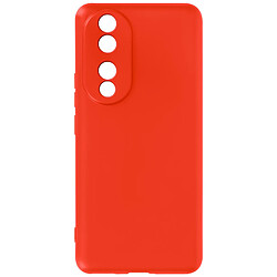 Avizar Coque pour Honor 90 Silicone Semi-rigide Soft-touch avec Dragonne Rouge