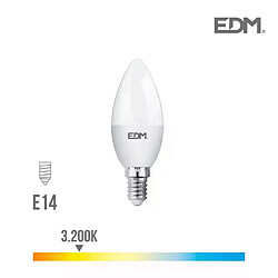 Edm Ampoule LED E14 5W Flamme équivalent à 35W - Blanc Chaud 3200K