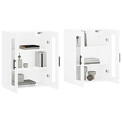 Avis Maison Chic Lot de 2 Armoires murales,Meuble de Rangement,Armoire Suspendue blanc bois d'ingénierie -MN61716