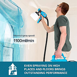 Acheter None Pulvérisateur de peinture Tilswall 800W réservoir amovible de 1 300 ml, 3 tailles de buses, bleu