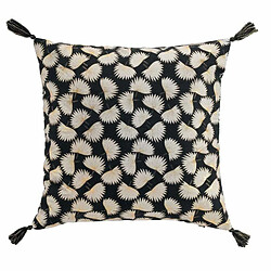 Paris Prix Coussin Déco à Pompons Tosane 45x45cm Noir