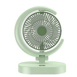 (Vert) Ventilateur De Bureau Portable Chargeur Usb Petit Ventilateur Ventilateur En Forme De Lune Avec Lumière