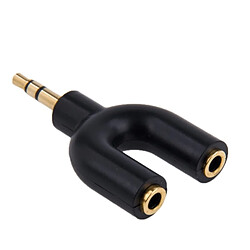 Wewoo Dédoubleur Adaptateur Jack noir 3.5mm Stéréo Mâle à Double 3.5mm Femelle Splitter