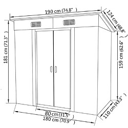 vidaXL Abri de jardin Métal Vert pas cher