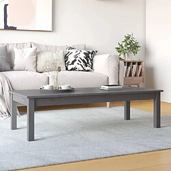 ComfortXL Table Basse Gris 110x50x30 Cm Bois Massif De Pin