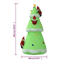 vidaXL Arbre de Noël gonflable avec LED 500 cm pas cher