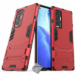 Htdmobiles Coque rigide anti choc pour Oppo Find X3 Neo + film ecran - ROUGE pas cher