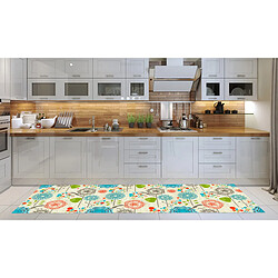 Alter Chemin de cuisine, 100% Made in Italy, Tapis antitache avec impression numérique, Chemin de table antidérapant et lavable, Modèle Fleurs - Heriberto, cm 240x52