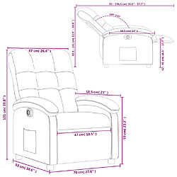 vidaXL Fauteuil inclinable électrique Taupe Tissu pas cher