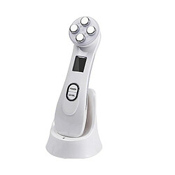 Chrono Masseur de massage raffermissant de levage facial de photon de radiofréquence d'électroporation de mésothérapie faciale à LED pour l'élimination des rides, adapté aux peaux grasses sensibles(Blanc)