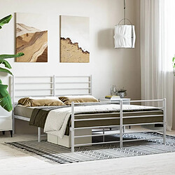 Avis Maison Chic Lit adulte - Lit simple Cadre de lit métal avec tête de lit/pied de lit,Structure du lit Contemporain pour chambre blanc 120x190cm -MN41408