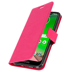 Avizar Housse Motorola Moto G7 et G7 Plus Étui folio Portefeuille Fonction Stand rose