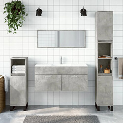 Maison Chic Armoire de bain à miroir,Meuble haut de rangement de salle de bain gris béton bois d'ingénierie -GKD710268