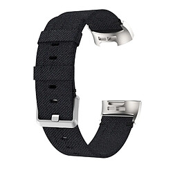 Wewoo Bracelet montre en nylon tissé à la vanille pour Fitbit Charge 3 (noir)