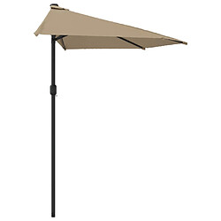 Helloshop26 Parasol de balcon avec mât en aluminium 270 x 135 cm demi taupe 02_0008306